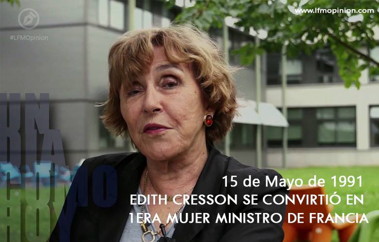 Edith Cresson se convirtió en 1era mujer Ministro de Francia