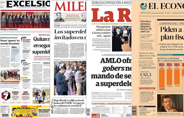 Los Diarios de México del Miércoles 5 de Diciembre 2018