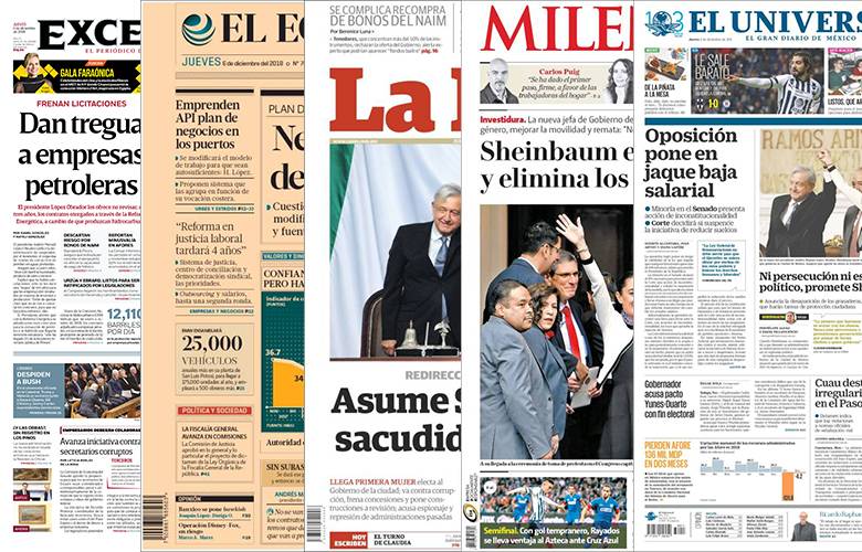 Los Diarios de México y sus Portadas del 6 de Diciembre 2018